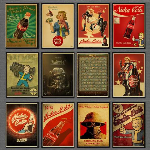 Fallout 3 4 Game Poster Home Furnishing decoration Highend Kraft paper  Poster Game Drawing core Wall art for home/bar ► Photo 1/6