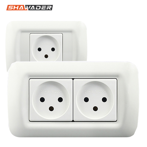 Israel Wall Power Sockets Electrical 16A 1/2 Outlets Rectangular PC Panel for Israeli Home Office Kitchen Standard Grounding ► Photo 1/6
