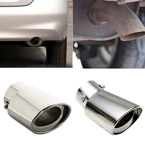 Universal Car Vehicle Stainless Steel Tail Throat Exhaust System Muffler Pipe ► Photo 1/6