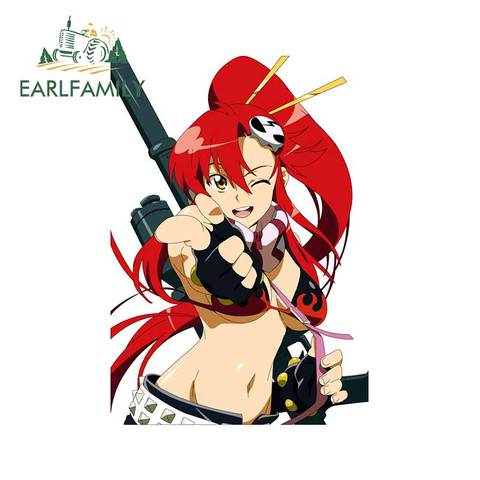 EARLFAMILY 13cm x 9.1cm for Red Hair Ponytail Anime Girl Waterproof Scratch-proof Car Decals Bumper Window Stickers Decoration ► Photo 1/4