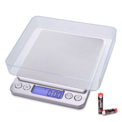 500/0.01g Accurate Kitchen Scale High-Precision Jewelry Scale Mini Food Scale Electric Kitchen Scale with Two Trays Kitchen Baking Scale Pocket Scale