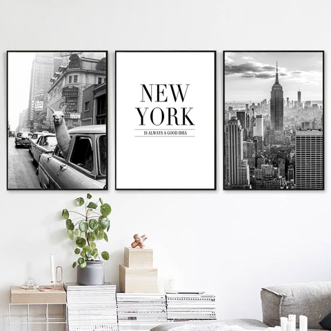 Black and White Poster New York City Wall Art Street Scenery Canvas Prints Posters and Prints Picture for Living Room Decoration ► Photo 1/6