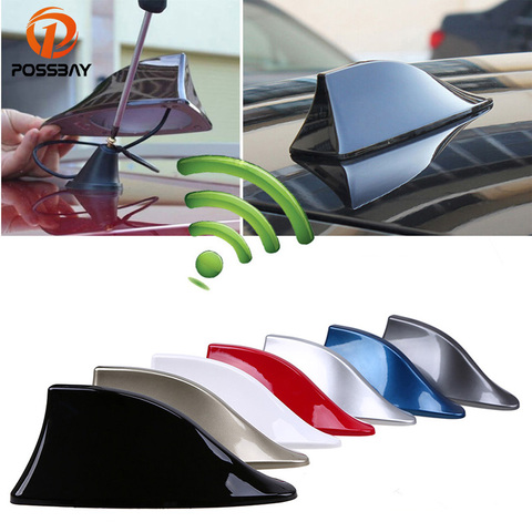 POSSBAY Car Signal Aerials Shark Fin Antenna for Polo Ford Nissan FM Signal Roof AM Signal Radio Aerials Roof Antennas ► Photo 1/6