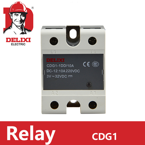 1pc Relay DELIXI Solid State Relay Single Phase DC Control DC CDG1-1DD 40A SSR-40DD 3-32V DC TO 12-220V DC ► Photo 1/6