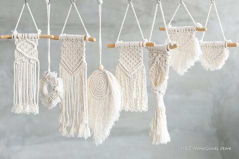 Nordic Macrame Wall Hanging Hand-woven Cotton Small Wall Tapestry Children's Room Headboard Photo Props Boho  Home Decor ► Photo 1/1