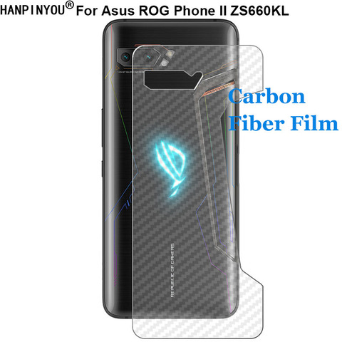 For Asus ROG Phone II ZS660KL / 3 ZS661KS / Strix 3D Anti-fingerprint Carbon Fiber Back Skin Film Sticker Screen Protector ► Photo 1/6