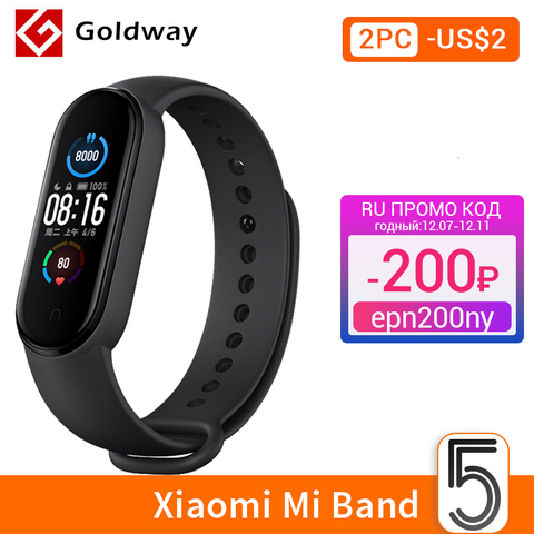 Xiaomi Mi Band 5 Smart Bracelet 4 Color AMOLED Screen Miband 5 Smartband Fitness Traker Bluetooth Sport Waterproof Smart Band ► Photo 1/6