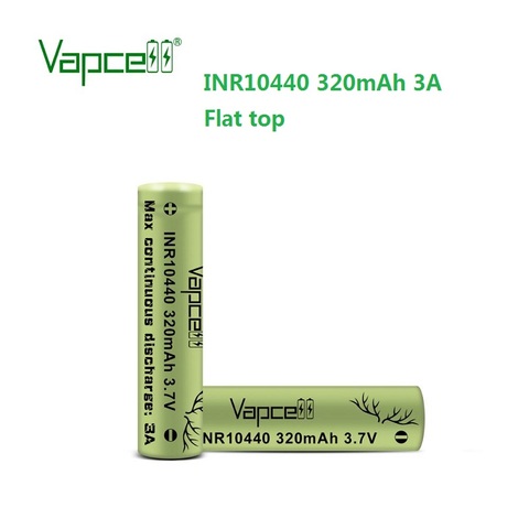 Free shipping HKJ test QZ Vapcell INR10440 320mah 3A High discharge 3.7v Li lon rechargeable flat top batteries for flashlight ► Photo 1/1