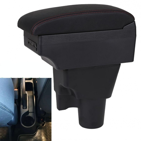 fo Kia Picanto armrest box universal car center console modification accessories double raised with USB ► Photo 1/6