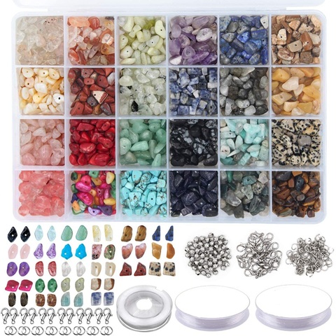 1323Pcs Irregular Gemstone Beads Kit with Spacer Beads Lobster Clasps Elastic Jump Rings for DIY Jewelry Making Supplies ► Photo 1/6