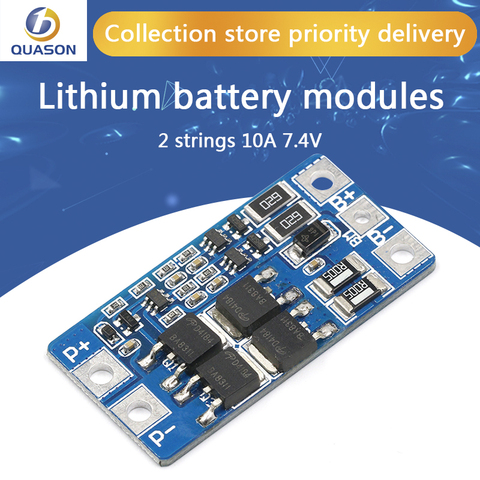 2S 10A 7.4V 18650 lithium battery protection board 8.4V balanced function/overcharged protection Good ► Photo 1/6