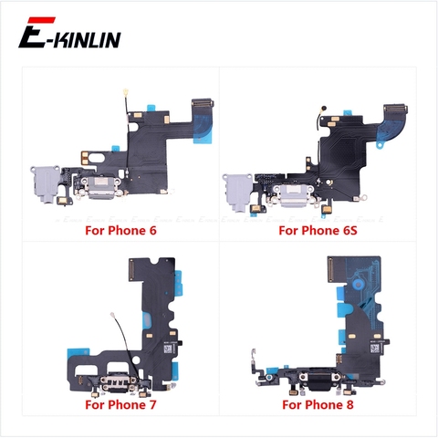 Bottom Charger Port Dock For iPhone 8 7 6 6S Plus USB Plug Charging Connector With Microphone Headphone Audio Jack Flex Cable ► Photo 1/6