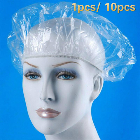 Waterproof and durable disposable elastic bath cap transparent hair salons product that defend bath shower cap ► Photo 1/6