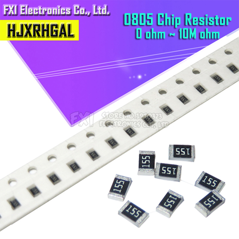 100Pcs 0805 SMD 1/4W 0R ~ 10M chip resistor  0 10R 100R 220R 330R 470R 1K 4.7K 10K 47K 100K 0 10 100 330 470 ohm ► Photo 1/2