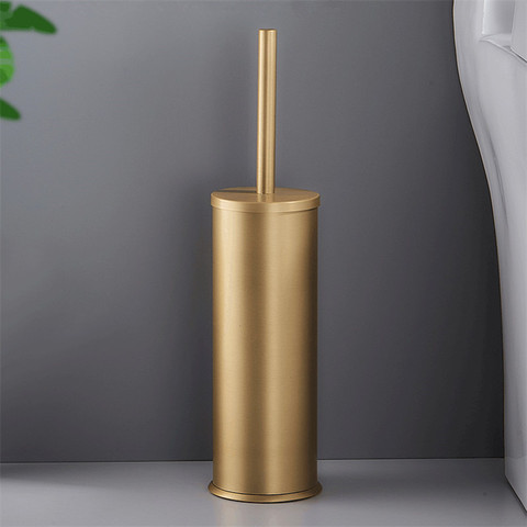 Tuqiu Toilet Brush Holder Aluminum Bathroom Clearing Lavatory Floor TypeToilet Brush Holder Bath Hardware Brushed Gold/Black ► Photo 1/6