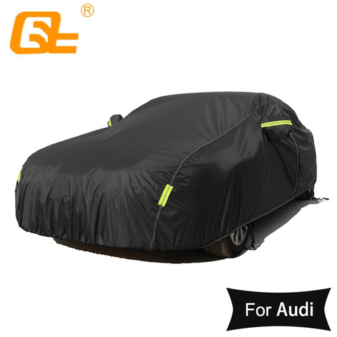 Universal Black Waterproof full car covers Snow Ice Dust Sun UV Shade Cover Indoor Outdoor for Audi A3 A4 A5 A6 A8 Q3 Q5 Q7 ► Photo 1/6