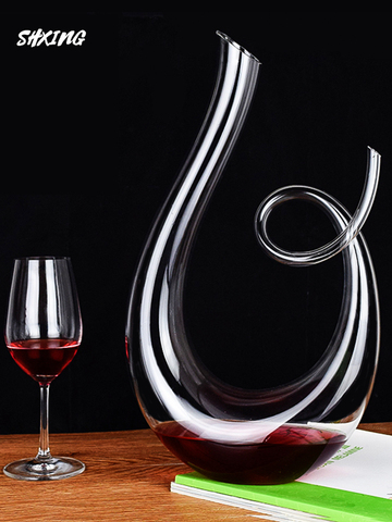 Crystal High Grade  6-shaped Wine Decanter Gift Box Harp Swan Decanter Creative Wine Separator 1500ml ► Photo 1/5