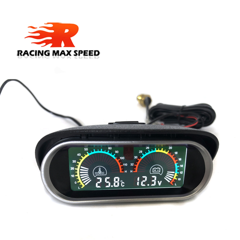 Digital Display Voltmeter Gauge/ Water Temp Temperature Universal Car 2 in 1 LCD M-WTG/VG-01 ► Photo 1/1