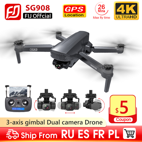 SG908 Drone 3-Axis Gimbal 4K Camera 5G Wifi GPS FPV Profesional Dron 50X Foldable Quadcopter distance 1.2km vs SG906pro2 ► Photo 1/6