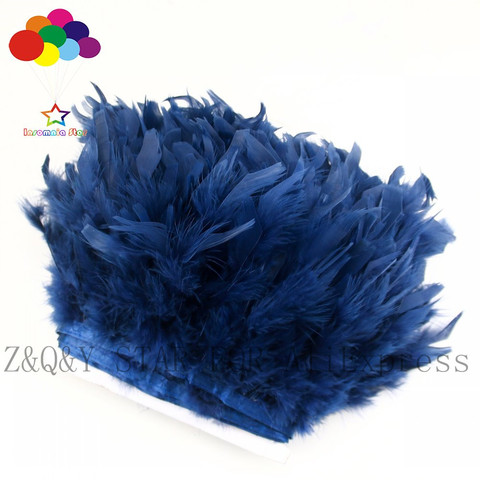 Natural turkey feather 10-15CM dyed navy blue edging DIY stage performance costume craft jewelry feather ► Photo 1/5