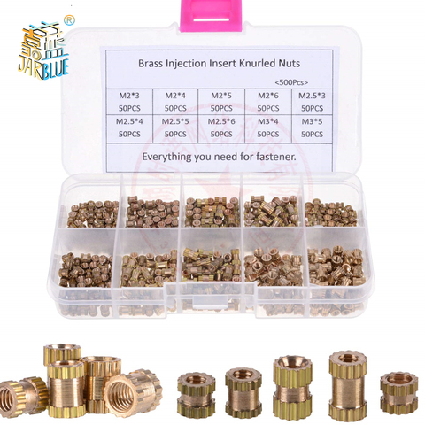 200/500Pcs M2*L-3.5 M2.5*L-3.5 M3*L-4.2(OD) Injection Nut Copper Insert Knurled Nuts Knurling Kit For Electrical ► Photo 1/5