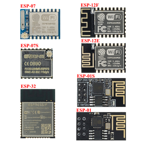 ESP8266 ESP-01 ESP-01S ESP-07 ESP-12E ESP-12F ESP-32 serial WIFI wireless module wireless transceiver 2.4G ► Photo 1/6