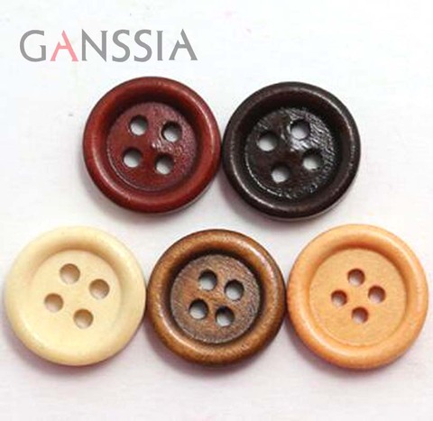 30/50pcs/lot Natural Wooden buttons，4-holes，for Clothing Decoration，Clothing Accessories (SS-922) ► Photo 1/2