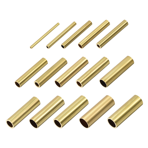 uxcell 20 Pcs Brass Round Tube 2mm 3mm 4mm 5mm 6mm 7mm 8mm 9mm 10mm OD 30mm Length Seamless Pipe Tubing For DIY Crafts ► Photo 1/1