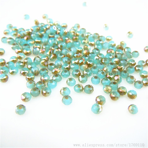Isywaka Solid Blue Golden Color 1800pcs 2mm Rondelle Austria Crystal Glass Beads Loose Spacer Round Bead for Jewelry Making ► Photo 1/1