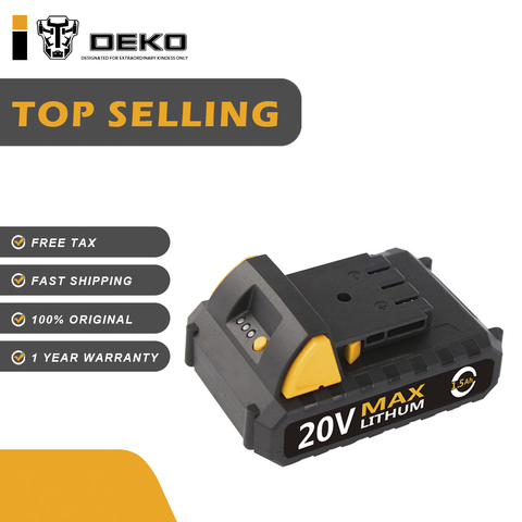 DEKO 20V Lithium 1500mAh Cordless Drill Tool Battery Pack for GCD20DU2 ► Photo 1/3