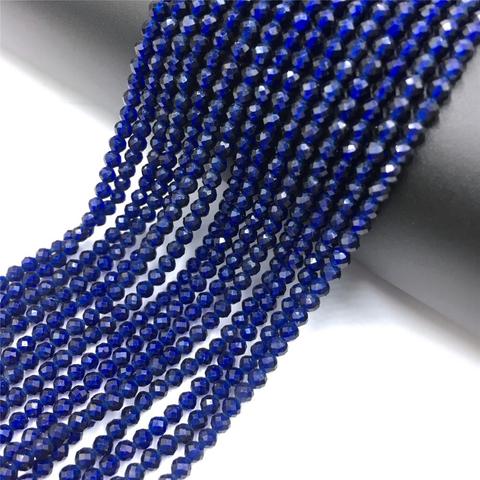 2mm 3mm Round Faceted Gem Beads Natural Small Sapphires Stone Bead Necklace Jewelry Findings Spacer Earring Bracelet Accessories ► Photo 1/3