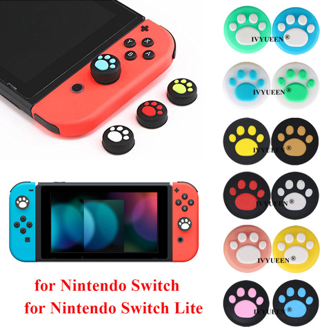 IVYUEEN 4 pcs Silicone Thumb Grips Cover for Nintend Switch NS Lite Joy Con Analog Stick Caps Skin for JoyCon Joystick Grip ► Photo 1/6