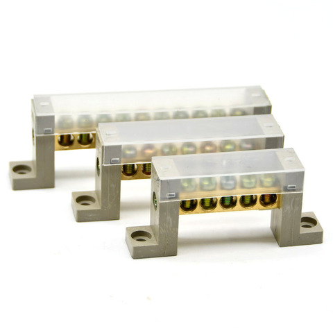 1PC Terminal Block Connection Row 5 7 10 Holes Ground Copper Bar Distribution Box Screws  High Bridge Type Connector ► Photo 1/6