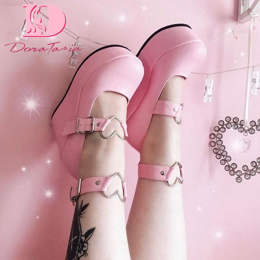 Price History Review On Doratasia Brand New Ladies Pink Sweet Cute Women S Pumps Wedges High Heels Pumps Fashion Platform Lolita Gothic Shoes Woman Aliexpress Seller Doratasia Official Store Alitools Io