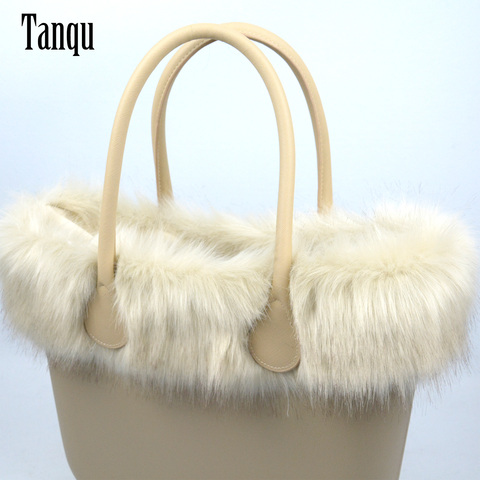 Tanqu New Women Bag Faux Fox Fur Beige Plush Trim for O BAG Thermal Plush Decoration Fit for Classic Big Mini Obag ► Photo 1/6