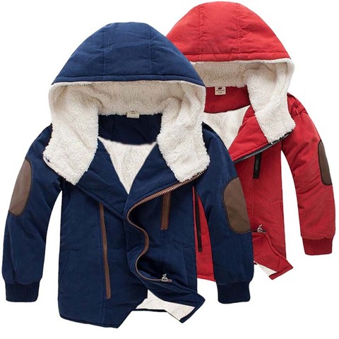 2-10 Year Plus velvet Warm Boys Jacket Cotton Thick Hooded Coat For Boys Winter Boys Outerwear Kids Christmas gifts Clothes ► Photo 1/6