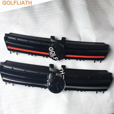 GOLFLIATH For V W Golf MK7 Front Center Grille Black Chrome ABS Radiator Hood Upper Grill for golf 7 / GT I/ R ► Photo 1/5