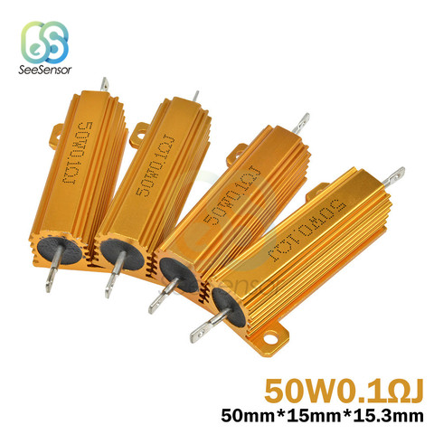 50W Aluminum Power Metal Shell Case Wirewound Resistor 0.1 ~ 100K 0.1 0.5 1 1.5 2 3 4 5 6 8 10 12 15 20 22 30 33 50 100 1K ohm ► Photo 1/6