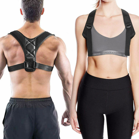 Corsets Unisex Posture Corrector Soft Sponge Pad Adjustable Upper Back Support Support Clavicle Relieve Neck Back Shoulder Pain ► Photo 1/6