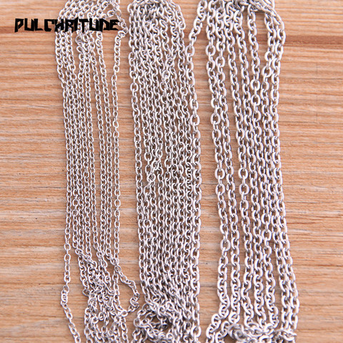 PULCHRITUDE 5 Meters/lot 3 Size Stainless Steel Squash Cross Necklace Chains For DIY Jewelry Findings Making Materials Handmade ► Photo 1/5