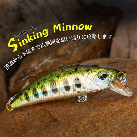 TSURINOYA Fishing Lure DW63 Sinking Water Mini Minnow Hard Lure 50mm 5g Stream Fishing Wobblers Crank Bait Trout Lure Jerkbait ► Photo 1/6