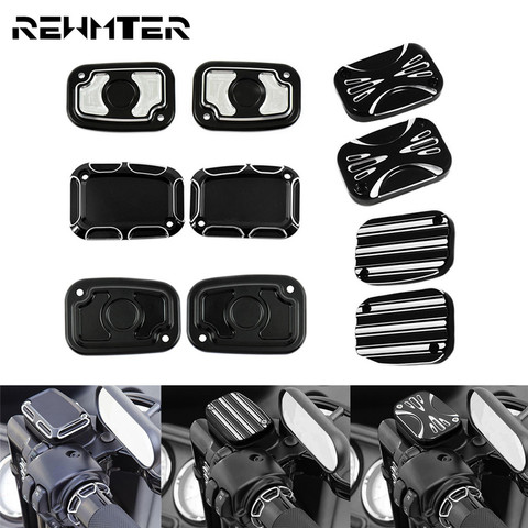 Motorcycle CNC Front Brake Master Cylinder Cover For Harley Touring Electra Street Glide Road King VRSCR V-Rod FLHR FLHX FLTR ► Photo 1/6