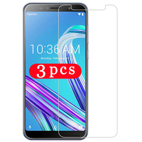 3Pcs 9H protective film for Asus Zenfone Max Pro M1 ZB601KL ZB602KL M2 ZB631KL tempered glass phone screen protector on glass ► Photo 1/6