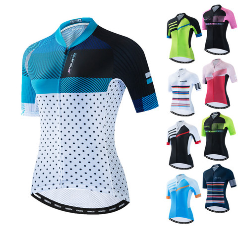 2022 Women Cycling Jersey Tops Summer Mountain Bicycle Clothing Maillot Ciclismo Short Sleeve MTB Bike Jersey Team Cycling Shirt ► Photo 1/6