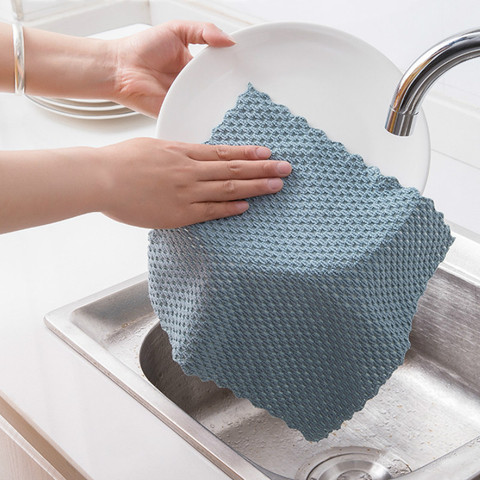 Anti-grease Wiping Rags Kitchen Efficient Super Absorbent Microfiber Cleaning Cloth Home Washing Dish Kitchen Cleaning Towel ► Photo 1/6