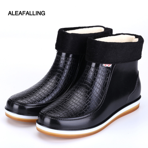 Winter fashion rain shoes women plus velvet rain boots water shoes warm barrel boots rubber cover bottom anti-slip sleeve shoes ► Photo 1/6