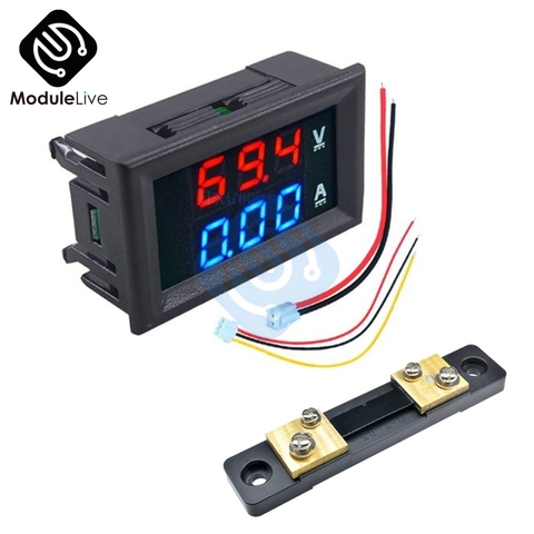 Mini Digital Voltmeter Ammeter Dc 100v 10a LED Display Volt Amp Meter Volt Current Test Tester Meter Voltmeter Amperemeter Car ► Photo 1/6