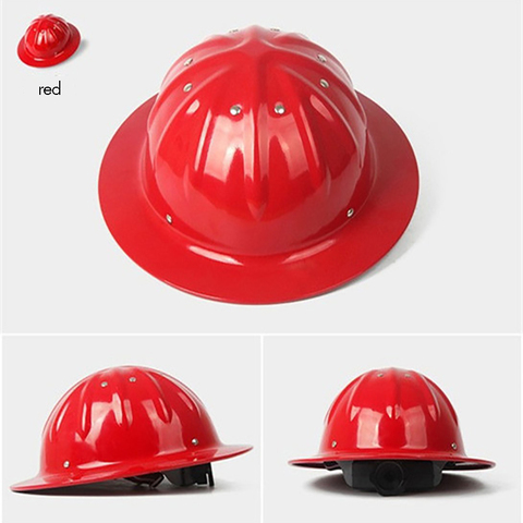 Aluminum Hard Hats, Full Brim Safety Helmet with 4 Points Ratchet Suspensions Silver, Yellow, Green, Red, Orange, One Size ► Photo 1/5