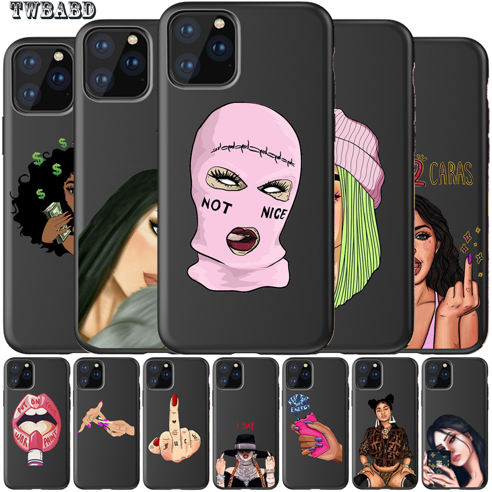 Cool Bad Girl Case For Fundas iPhone 11 Pro Max 5S 6 6S 7 8 Plus X XS Max Soft S Silicone Shell for Capa iPhone 8 - Price