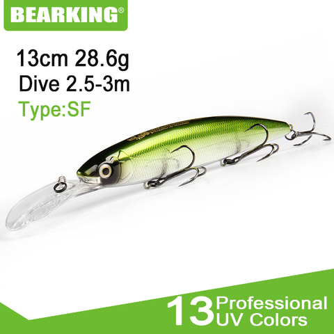 BEARKING Fishing Lure Laser Hard Artificial Bait 3D Eyes 13cm 28.6g Fishing Wobblers Diving 2.5m-3m Crankbait ► Photo 1/6